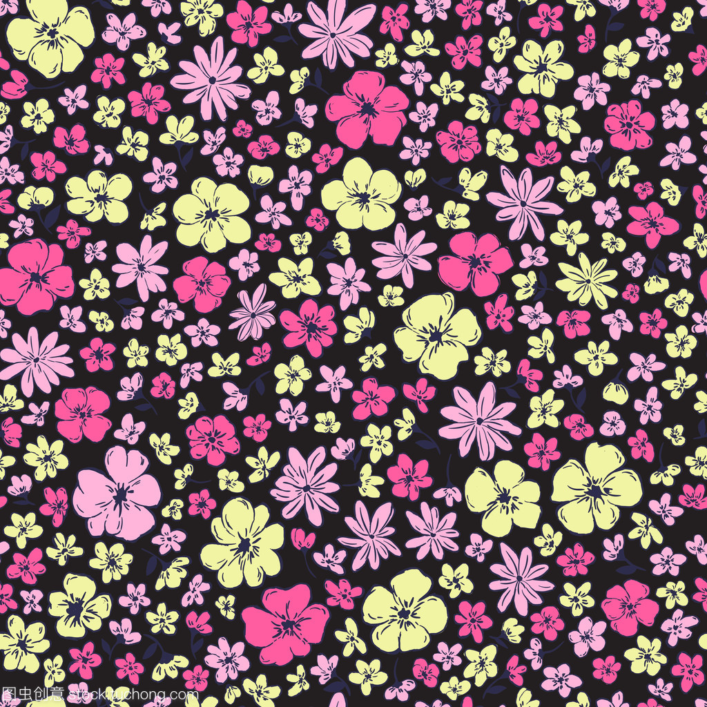 矢量無縫可愛的手繪天真有點沒頭沒腦的模式